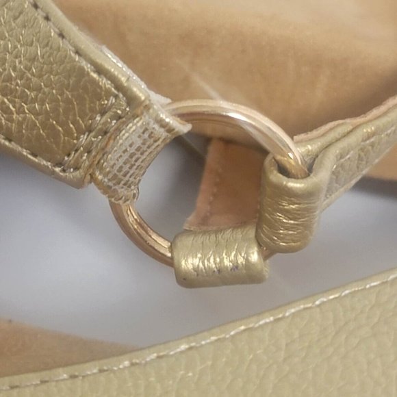 Athlefit Women's Comfortable Orthopedic Sandals Thong Dressy T-Strap SIZE 9 GOLD - Picture 6 of 15